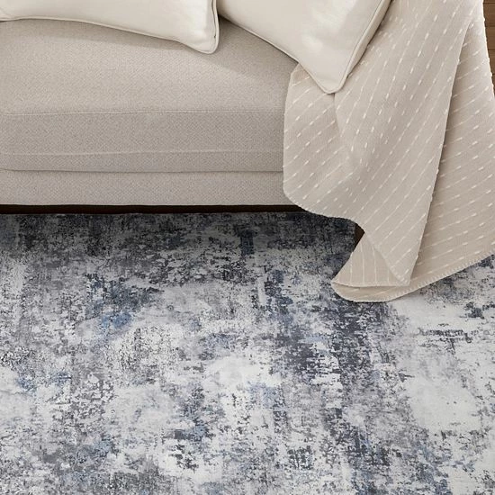 Loomaknoti Lonnie Faux Fur Area Rug Blue - Image 6