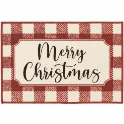 Loomaknoti Home Large Christmas Buffalo Check 20'' X 30'' Mat