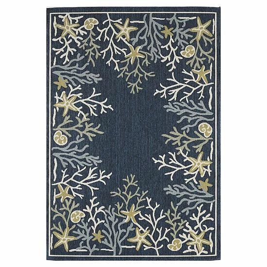 Loomaknoti Torfled Blue And Light Green Indoor Outdoor Area Rug