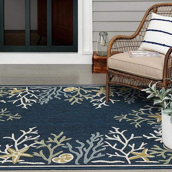 Loomaknoti Torfled Blue And Light Green Indoor Outdoor Area Rug - Image 2