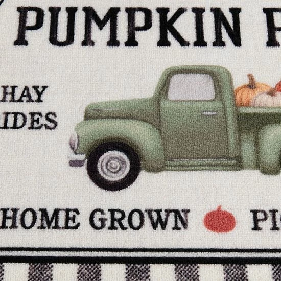 Loomaknoti Checked Pumpkin Truck Printed Nylon Rug- 20'' X 30'' - Image 5