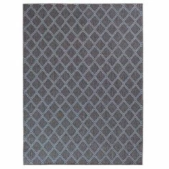 Loomaknoti Diamond Flat-woven Indoor/Outdoor Rug Granite Ecru