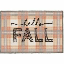 Loomaknoti Home Hello Fall Harvest Plaid 20'' X 30'' Mat