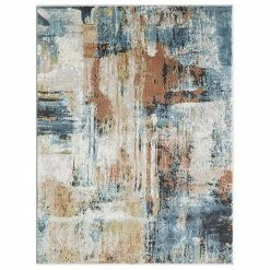 Loomaknoti Spintimz Cream And Blue Area Rug