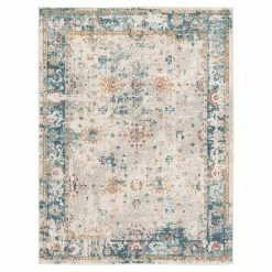 Loomaknoti Prianorn Grey And Blue Area Rug