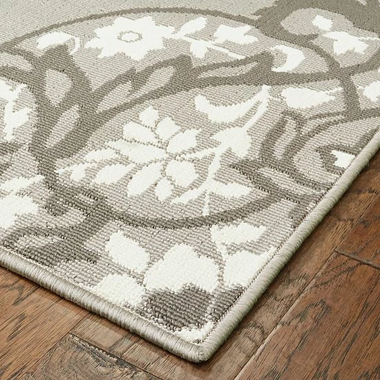 Loomaknoti Tributary Adalaria Floral Indoor Outdoor Rug Navy - Image 2